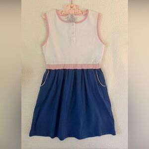 The proper peony-Sleeveless White, Blue & Pink Casual Girls' Dress